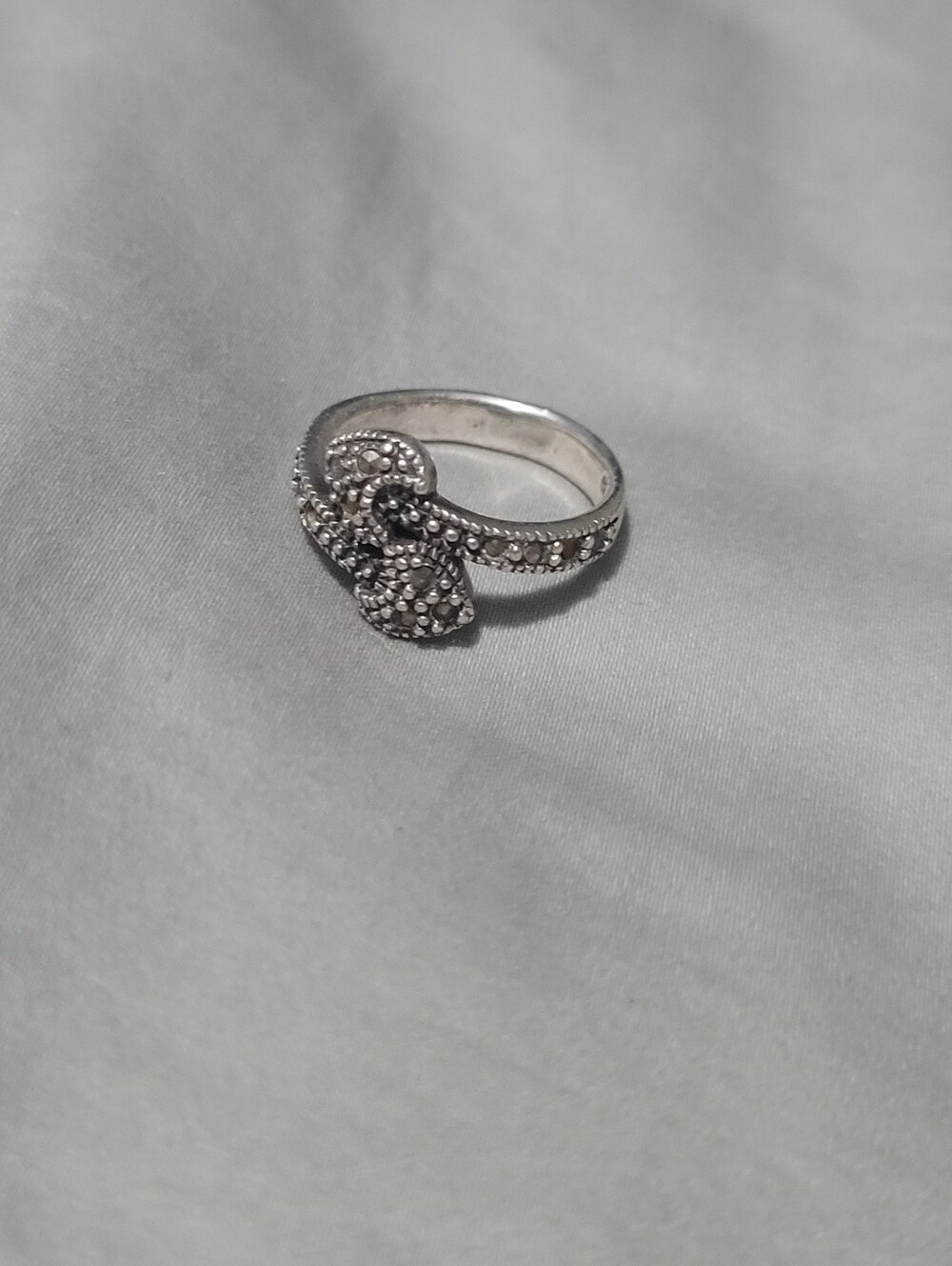 Sterling Silver Knot Accent Ring - Silver